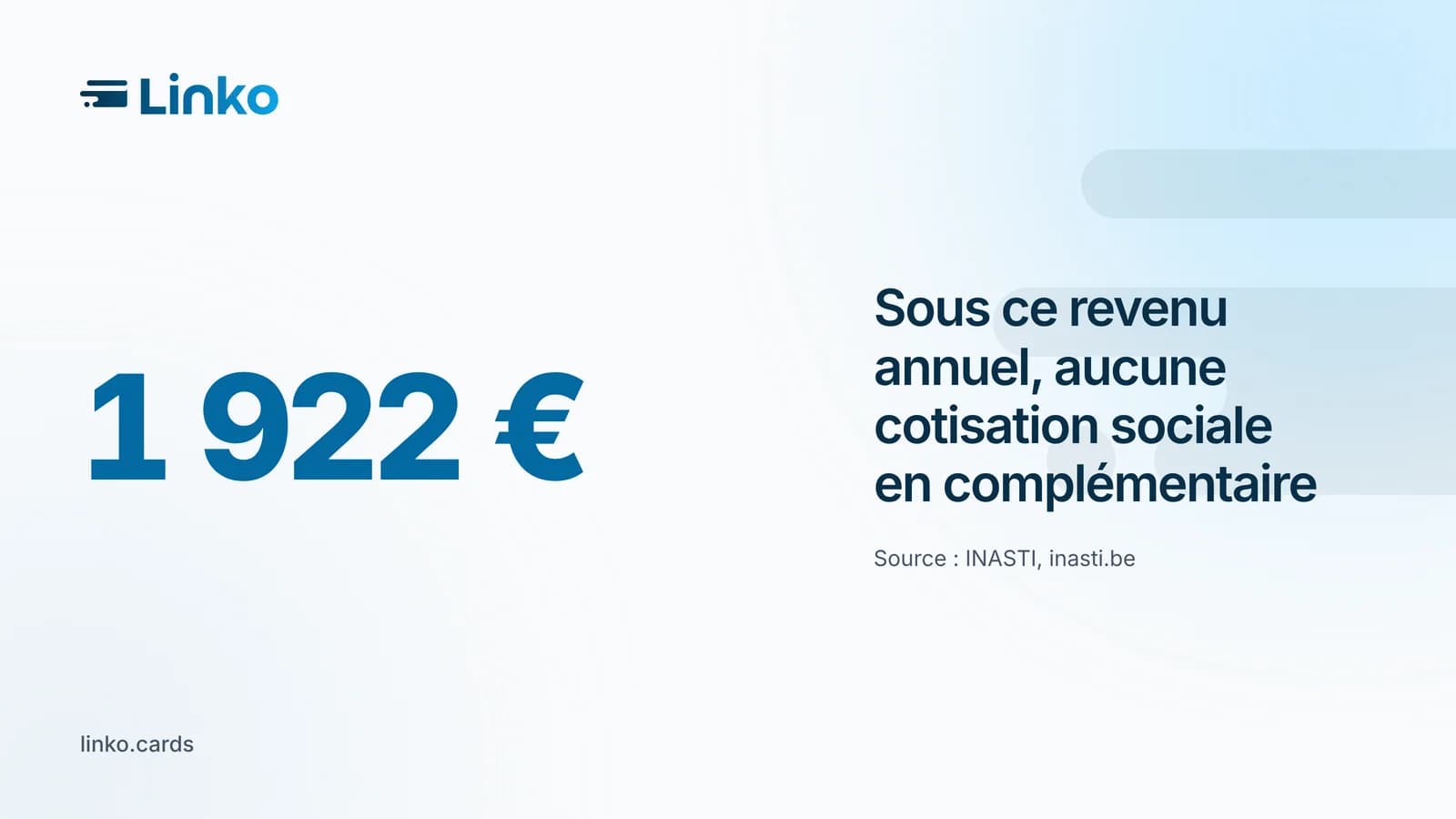 Seuil de revenu en dessous duquel un indépendant complémentaire ne paie pas de cotisations sociales